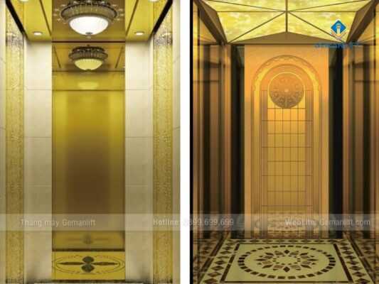 mẫu cabin ánh vàng sang trọng biệt thự cổ điển
