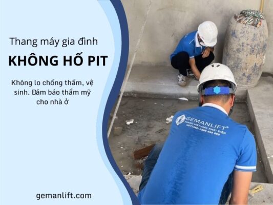 mẫu thang máy gia đình không hố pit
