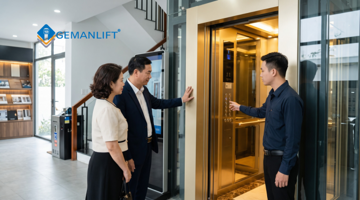 Trải nghiệm thực tế thang máy gia đình tại showroom Gemanlift
